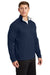 Sport-Tek F243 Mens Sport-Wick Moisture Wicking Fleece 1/4 Zip Sweatshirt Navy Blue/Silver Grey Model 3q