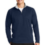 Sport-Tek Mens Sport-Wick Moisture Wicking Fleece 1/4 Zip Sweatshirt - Navy Blue/Silver Grey