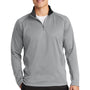 Sport-Tek Mens Sport-Wick Moisture Wicking Fleece 1/4 Zip Sweatshirt - Silver Grey/Black