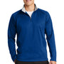 Sport-Tek Mens Sport-Wick Moisture Wicking Fleece 1/4 Zip Sweatshirt - True Royal Blue/Silver Grey