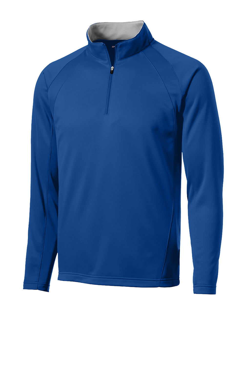 Sport-Tek F243 Mens Sport-Wick Moisture Wicking Fleece 1/4 Zip Sweatshirt True Royal Blue/Silver Grey Flat Front