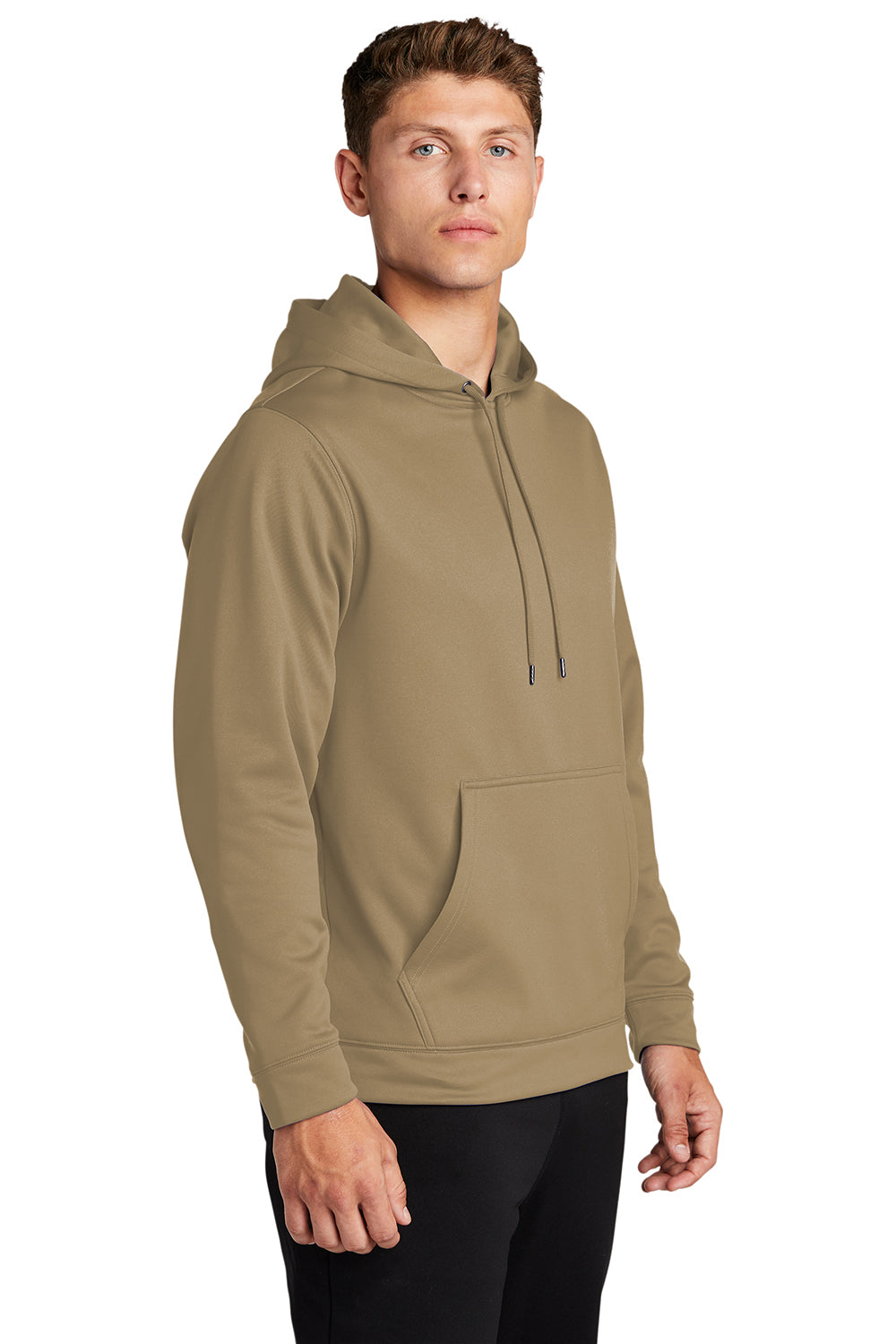 Sport-Tek F244 Mens Sport-Wick Moisture Wicking Fleece Hooded Sweatshirt Hoodie Coyote Brown Model 3q