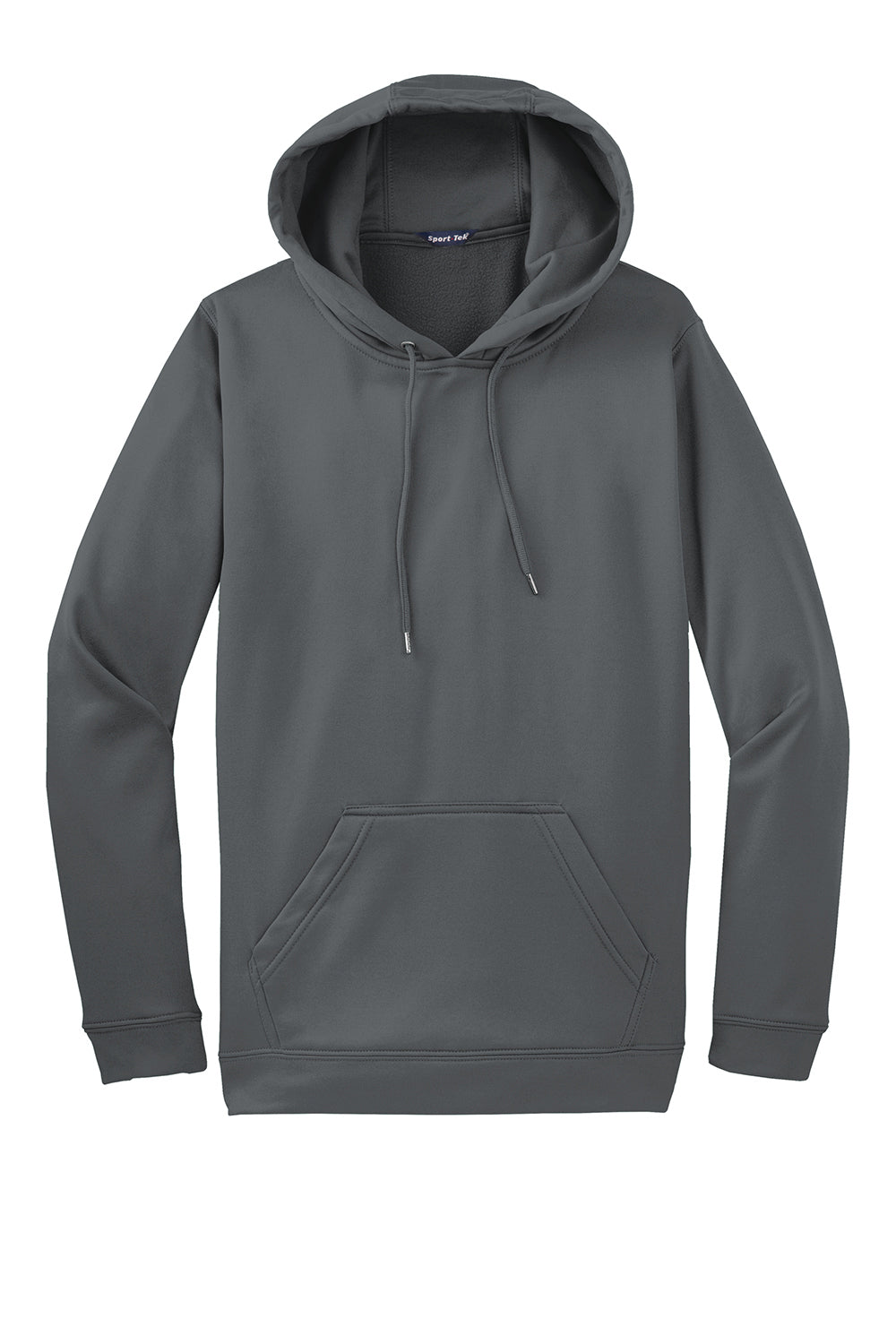 Sport-Tek F244 Mens Sport-Wick Moisture Wicking Fleece Hooded Sweatshirt Hoodie Dark Smoke Grey Flat Front