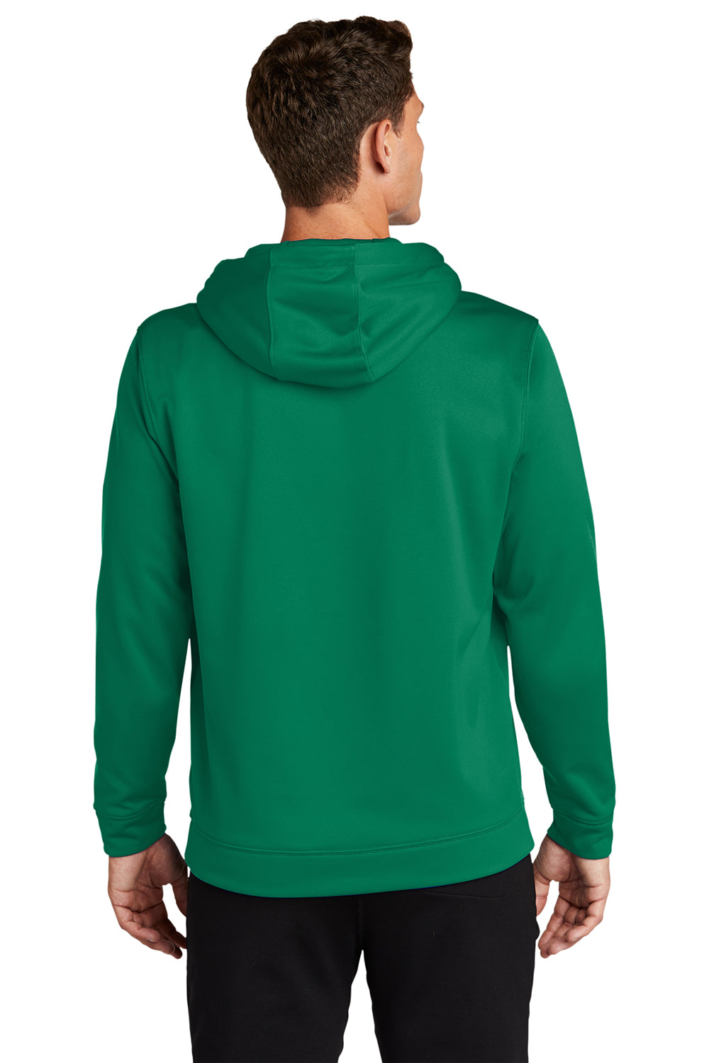 Sport-Tek F244 Mens Sport-Wick Moisture Wicking Fleece Hooded Sweatshirt Hoodie Kelly Green Model Back