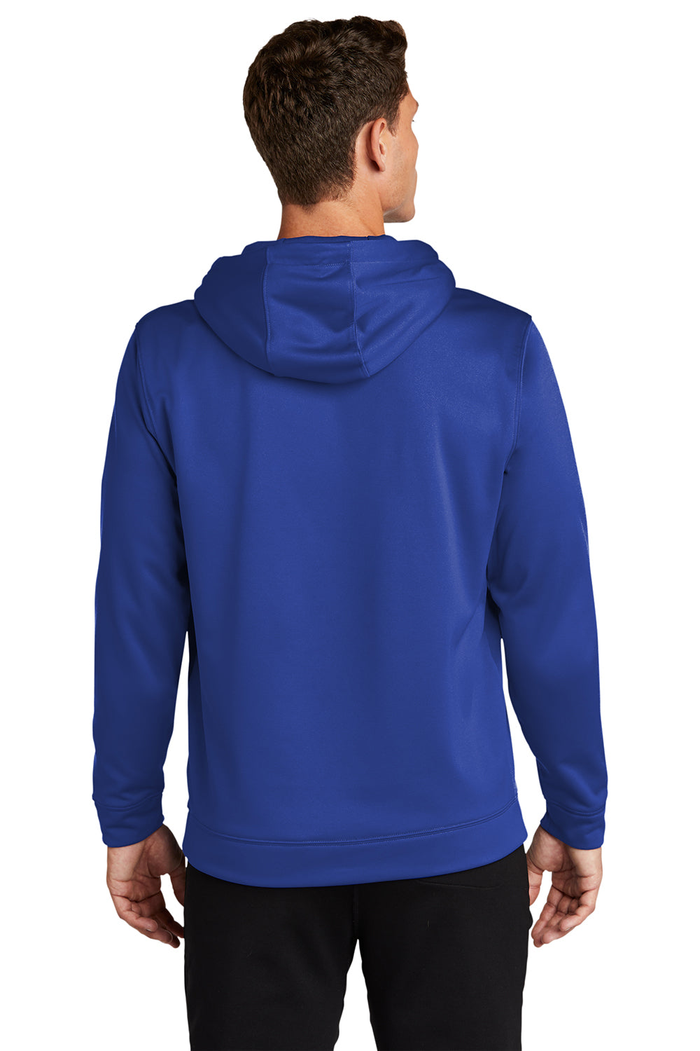 Sport-Tek F244 Mens Sport-Wick Moisture Wicking Fleece Hooded Sweatshirt Hoodie True Royal Blue Model Back