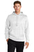 Sport-Tek F244 Mens Sport-Wick Moisture Wicking Fleece Hooded Sweatshirt Hoodie White Model Front