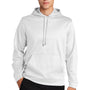 Sport-Tek Mens Sport-Wick Moisture Wicking Fleece Hooded Sweatshirt Hoodie - White