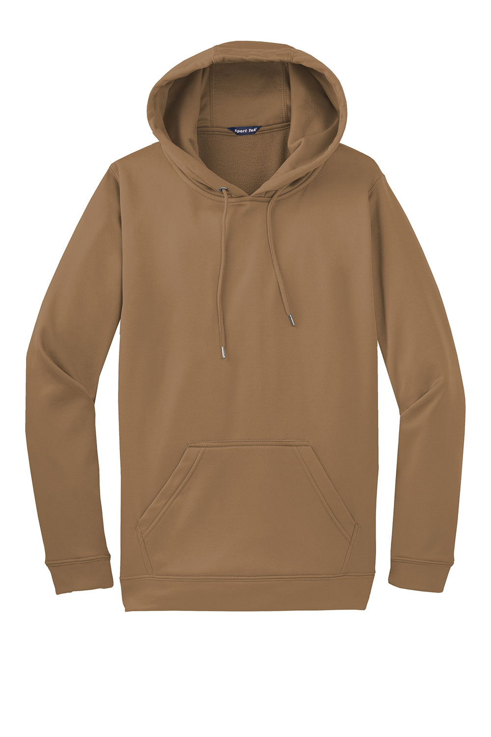 Sport-Tek F244 Mens Sport-Wick Moisture Wicking Fleece Hooded Sweatshirt Hoodie Woodland Brown Flat Front