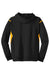 Sport-Tek F246 Mens Tech Moisture Wicking Fleece Hooded Sweatshirt Hoodie Black/Gold Flat Back