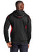 Sport-Tek F246 Mens Tech Moisture Wicking Fleece Hooded Sweatshirt Hoodie Black/True Red Model Back