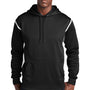 Sport-Tek Mens Tech Moisture Wicking Fleece Hooded Sweatshirt Hoodie - Black/White