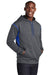 Sport-Tek F246 Mens Tech Moisture Wicking Fleece Hooded Sweatshirt Hoodie Heather Graphite Grey/True Royal Blue Model 3q