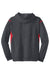 Sport-Tek F246 Mens Tech Moisture Wicking Fleece Hooded Sweatshirt Hoodie Heather Graphite Grey/True Red Flat Back