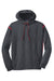 Sport-Tek F246 Mens Tech Moisture Wicking Fleece Hooded Sweatshirt Hoodie Heather Graphite Grey/True Red Flat Front