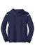 Sport-Tek F246 Mens Tech Moisture Wicking Fleece Hooded Sweatshirt Hoodie True Navy Blue/White Flat Back