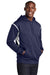 Sport-Tek F246 Mens Tech Moisture Wicking Fleece Hooded Sweatshirt Hoodie True Navy Blue/White Model 3q