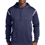 Sport-Tek Mens Tech Moisture Wicking Fleece Hooded Sweatshirt Hoodie - True Navy Blue/White