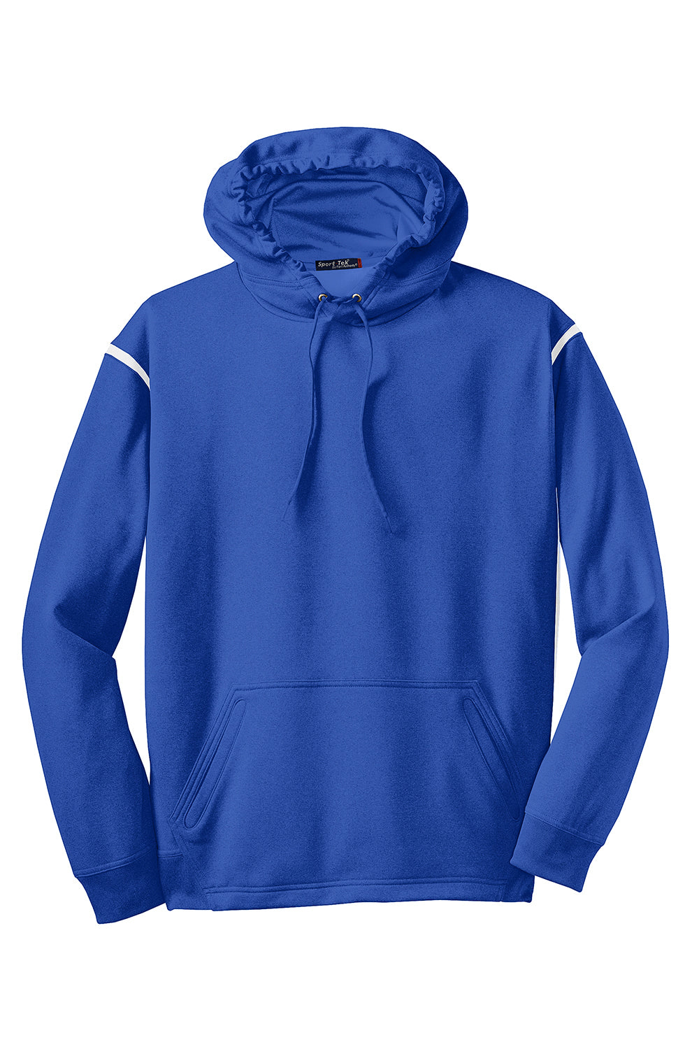 Sport-Tek F246 Mens Tech Moisture Wicking Fleece Hooded Sweatshirt Hoodie True Royal Blue/White Flat Front