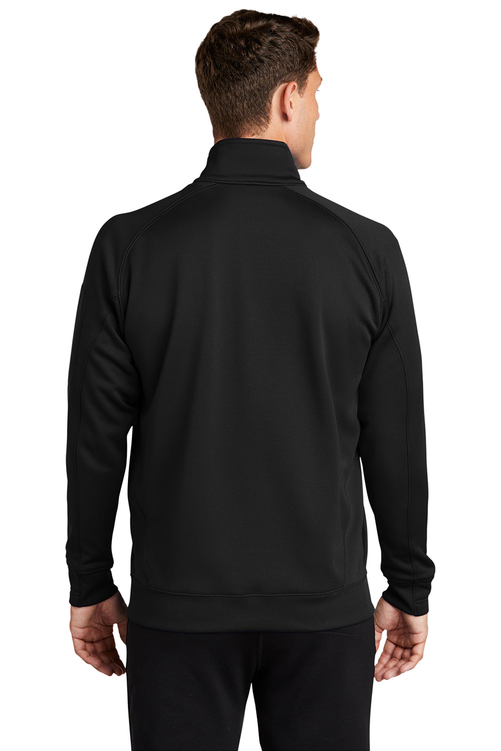 Sport-Tek F247 Mens Tech Moisture Wicking Fleece 1/4 Zip Sweatshirt Black Model Back