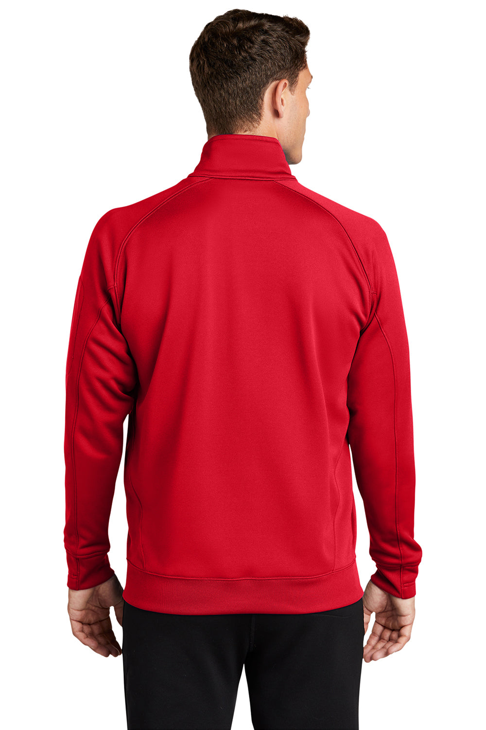 Sport-Tek F247 Mens Tech Moisture Wicking Fleece 1/4 Zip Sweatshirt True Red Model Back