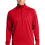 Sport-Tek Mens Tech Moisture Wicking Fleece 1/4 Zip Sweatshirt - True Red