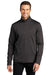 Port Authority F248 Mens Diamond Fleece 1/4 Zip Sweatshirt Heather Dark Charcoal Grey Model Front