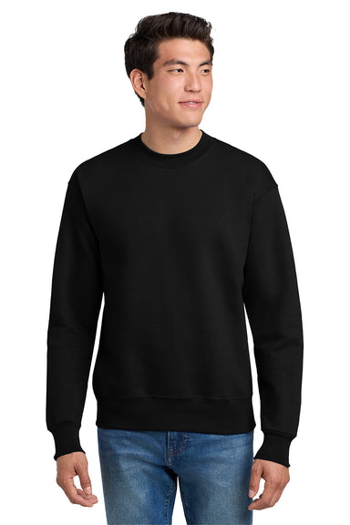 Hanes F260 Mens Ultimate Cotton PrintPro XP Pill Resistant Crewneck Sweatshirt Black Model Front