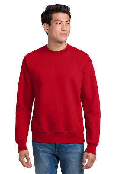 Hanes F260 Mens Ultimate Cotton PrintPro XP Pill Resistant Crewneck Sweatshirt Deep Red Model Front