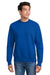 Hanes F260 Mens Ultimate Cotton PrintPro XP Pill Resistant Crewneck Sweatshirt Deep Royal Blue Model Front