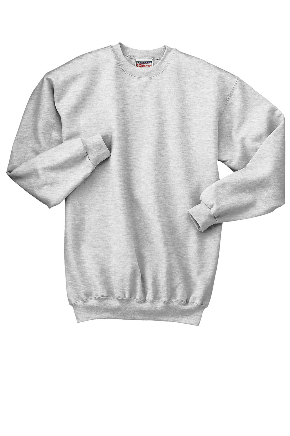 Hanes F260 Mens Ultimate Cotton PrintPro XP Pill Resistant Crewneck Sweatshirt Ash Grey Flat Front