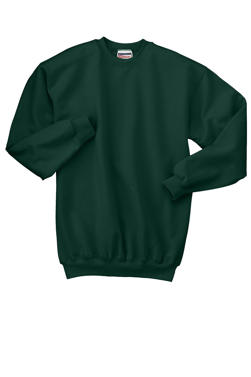 Hanes F260 Mens Ultimate Cotton PrintPro XP Pill Resistant Crewneck Sweatshirt Deep Forest Green Flat Front