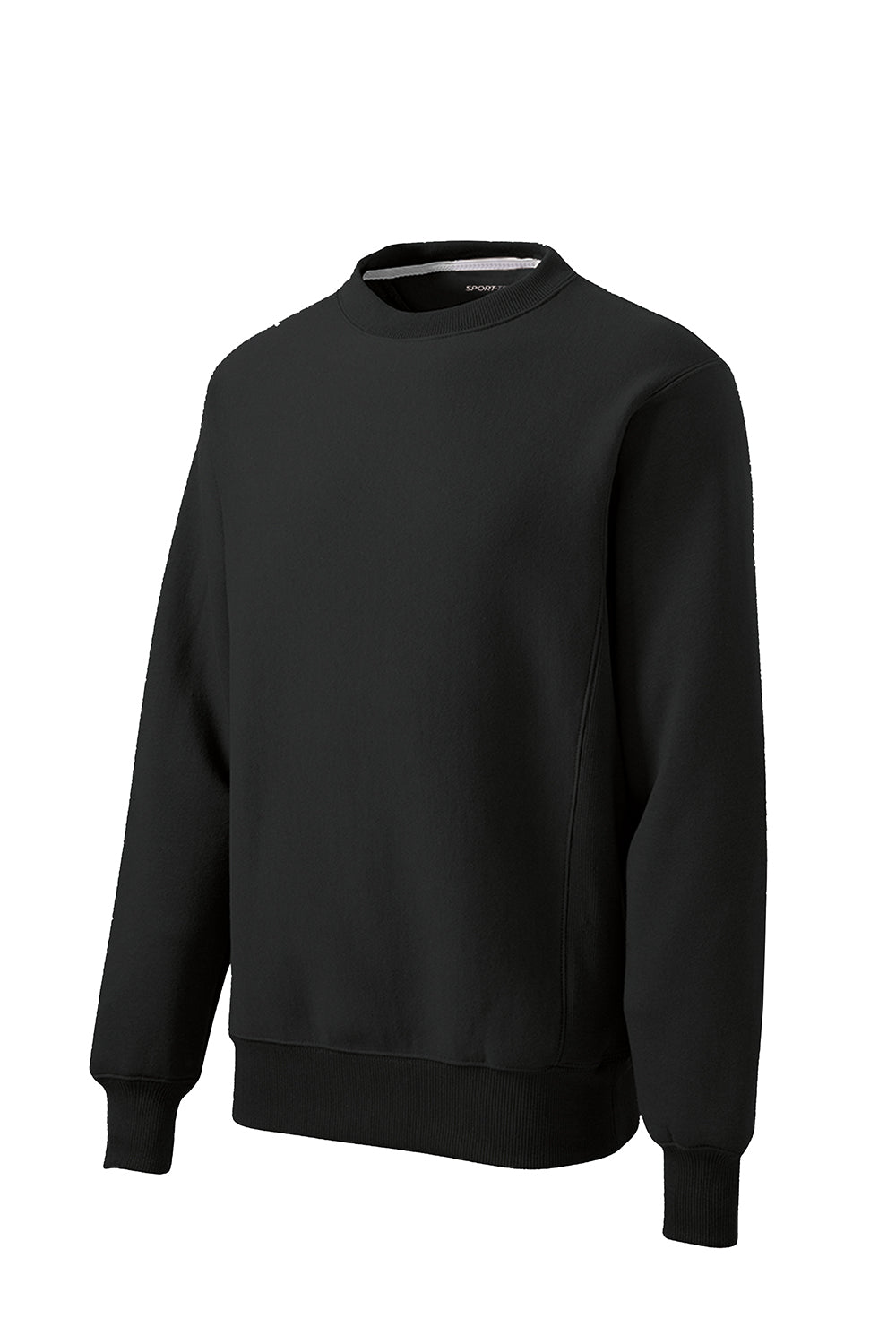 Sport-Tek F280 Mens Fleece Crewneck Sweatshirt Black Flat Front