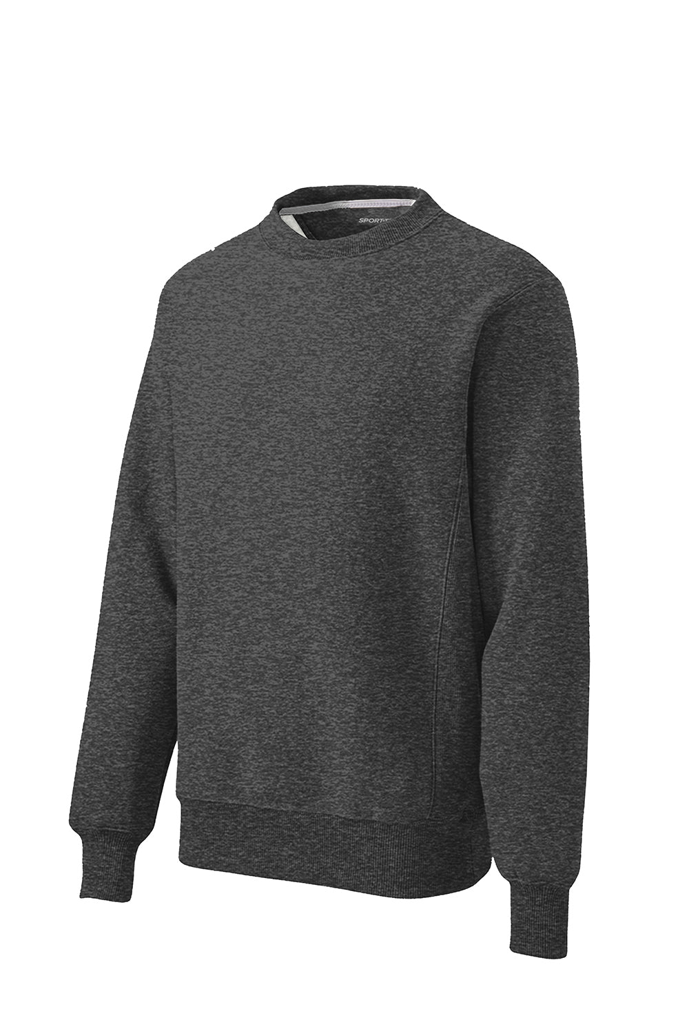 Sport-Tek F280 Mens Fleece Crewneck Sweatshirt Heather Graphite Grey Flat Front