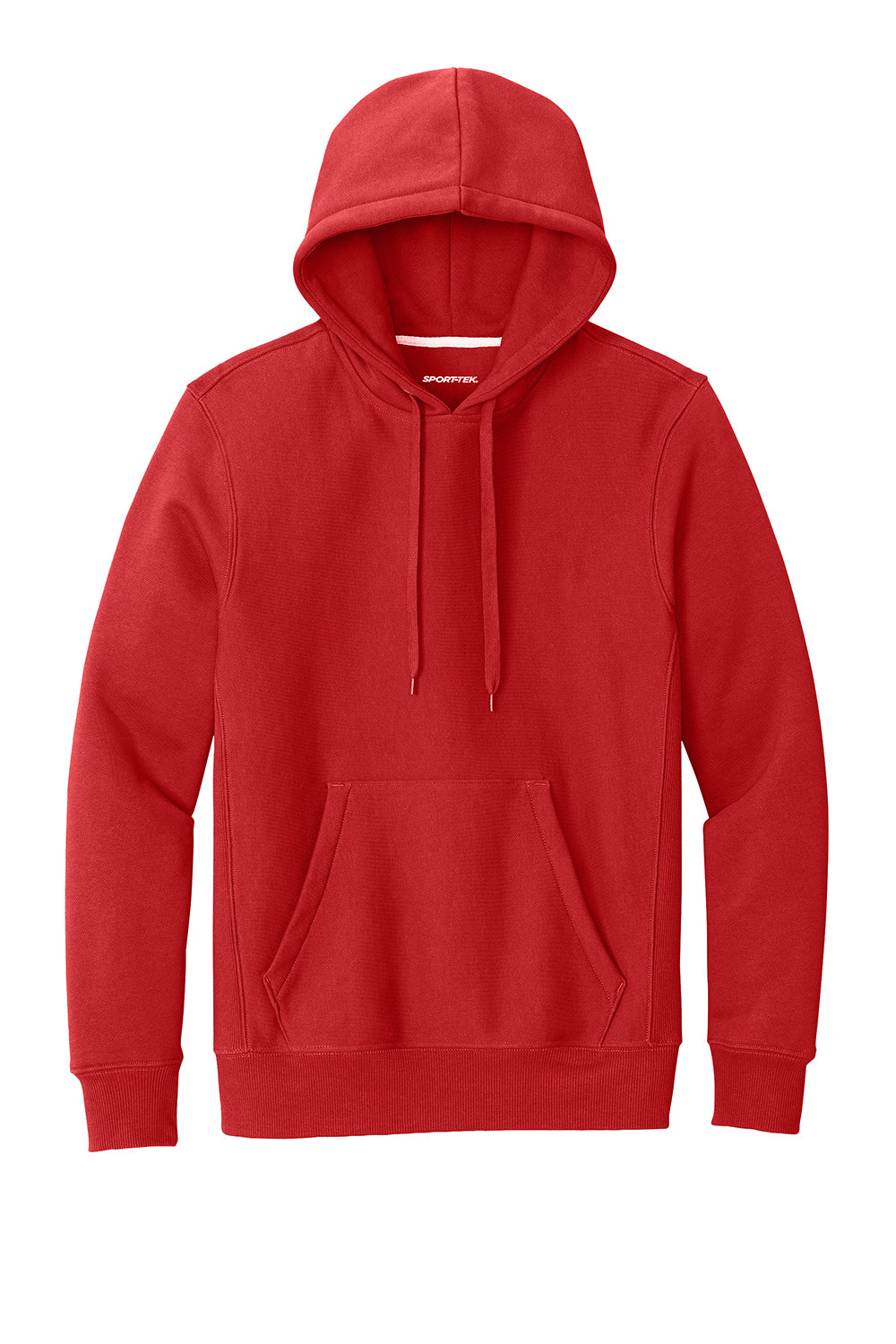 Sport-Tek F281 Mens Fleece Hooded Sweatshirt Hoodie Red Flat Front