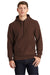 Sport-Tek F281 Mens Fleece Hooded Sweatshirt Hoodie Brown Model Front