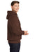 Sport-Tek F281 Mens Fleece Hooded Sweatshirt Hoodie Brown Model Side