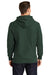 Sport-Tek F281 Mens Fleece Hooded Sweatshirt Hoodie Dark Green Model Back