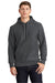 Sport-Tek F281 Mens Fleece Hooded Sweatshirt Hoodie Heather Graphite Grey Model Front