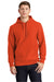 Sport-Tek F281 Mens Fleece Hooded Sweatshirt Hoodie Orange Model Front