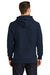 Sport-Tek F281 Mens Fleece Hooded Sweatshirt Hoodie True Navy Blue Model Back