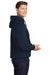 Sport-Tek F281 Mens Fleece Hooded Sweatshirt Hoodie True Navy Blue Model Side