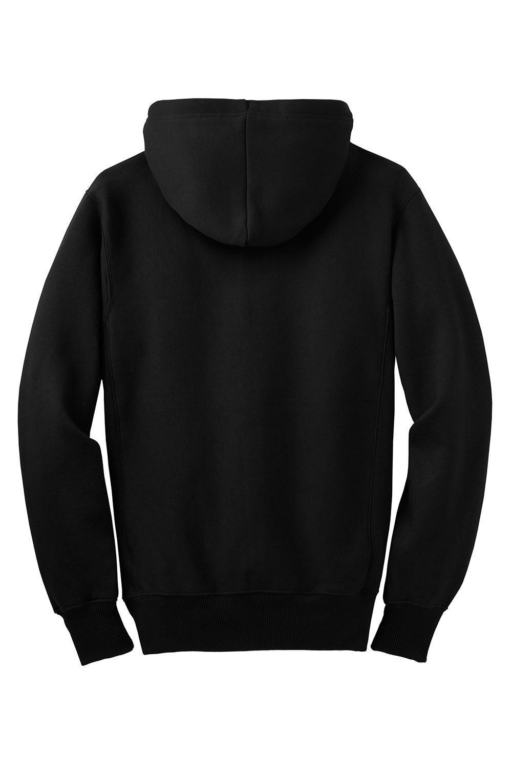 Sport-Tek F282 Mens Fleece Full Zip Hooded Sweatshirt Hoodie Black Flat Back