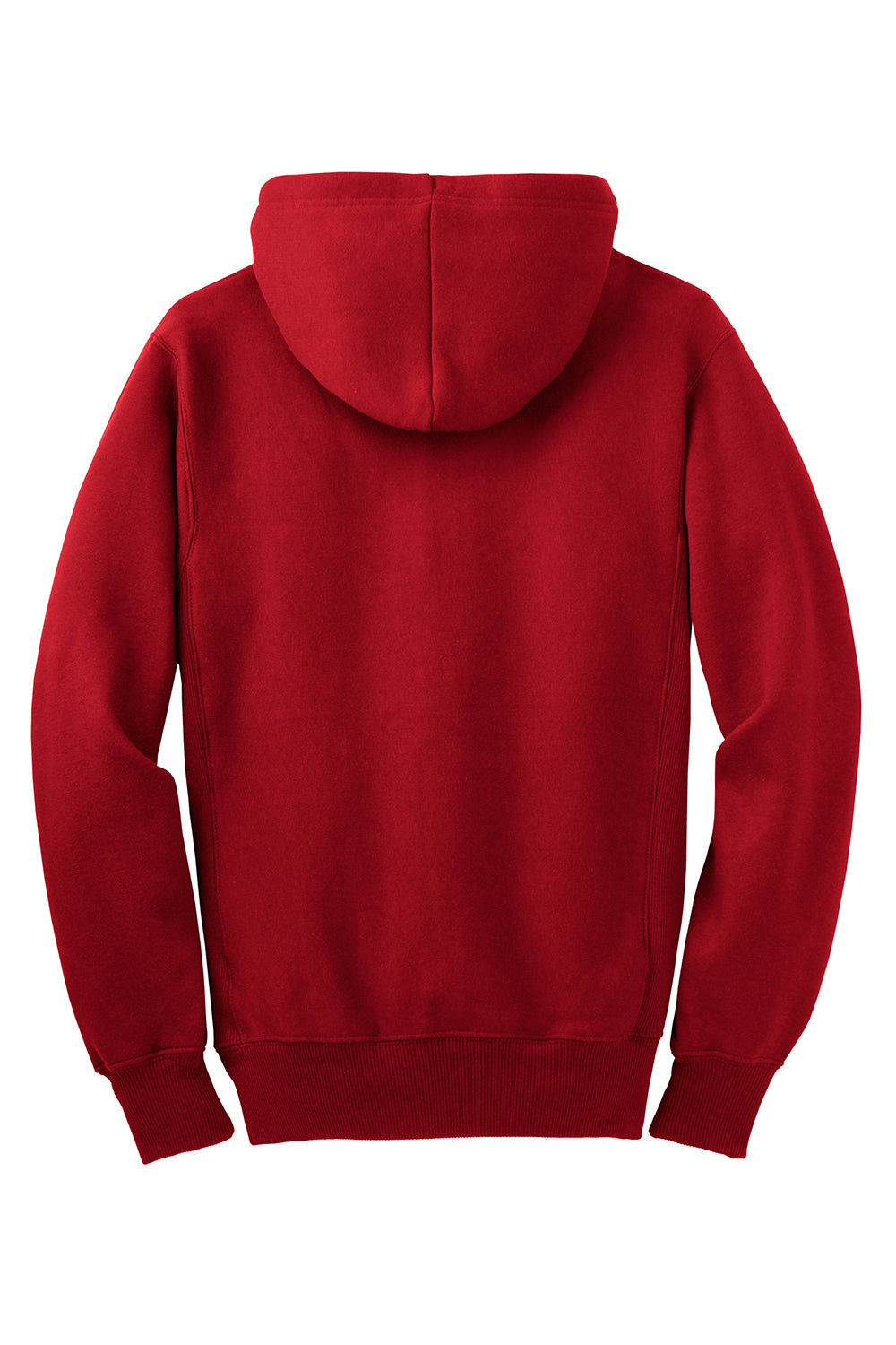 Sport-Tek F282 Mens Fleece Full Zip Hooded Sweatshirt Hoodie Red Flat Back