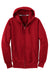 Sport-Tek F282 Mens Fleece Full Zip Hooded Sweatshirt Hoodie Red Flat Front