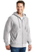 Sport-Tek F282 Mens Fleece Full Zip Hooded Sweatshirt Hoodie Heather Grey Model 3q