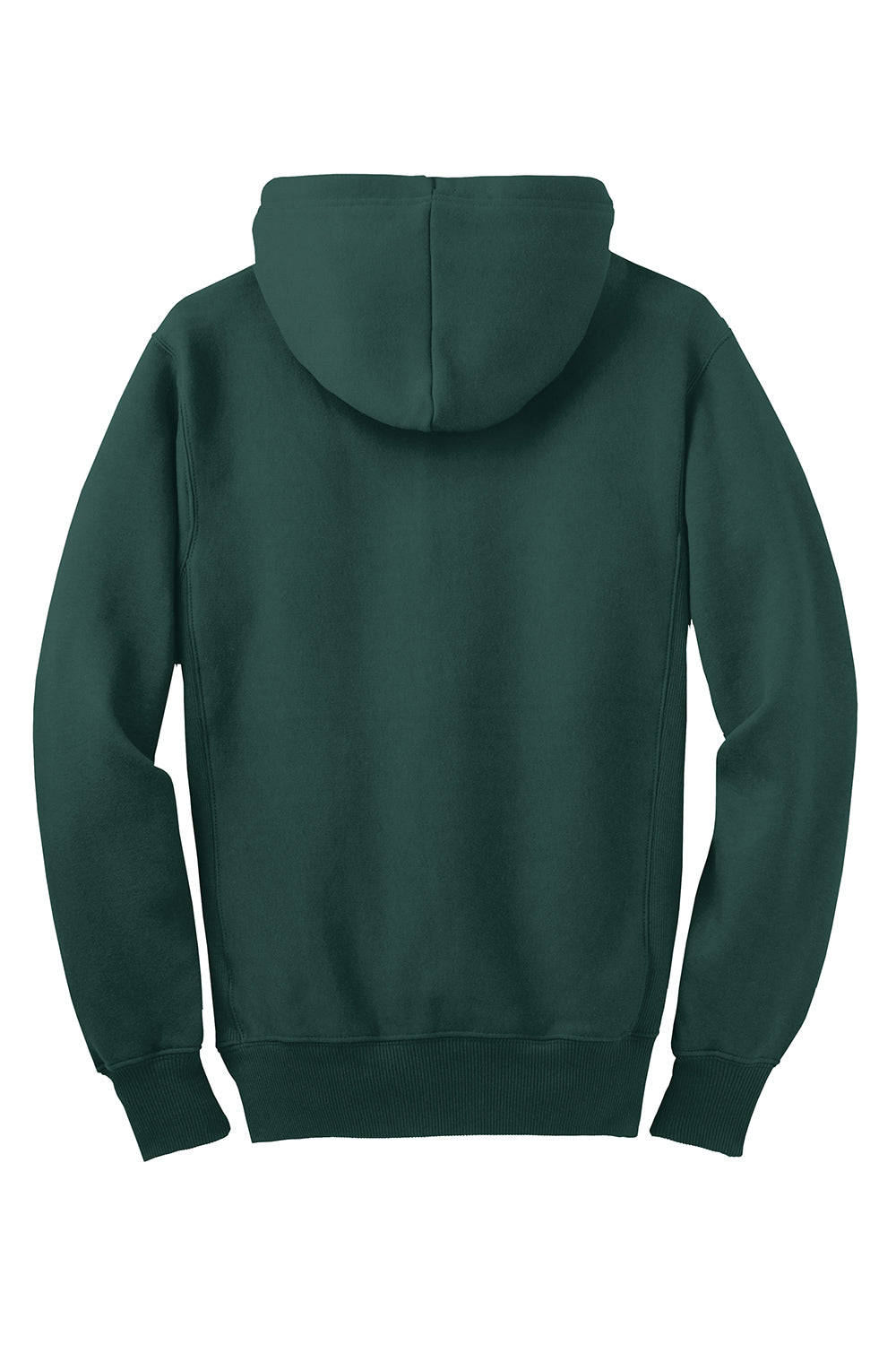 Sport-Tek F282 Mens Fleece Full Zip Hooded Sweatshirt Hoodie Dark Green Flat Back