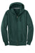 Sport-Tek F282 Mens Fleece Full Zip Hooded Sweatshirt Hoodie Dark Green Flat Front