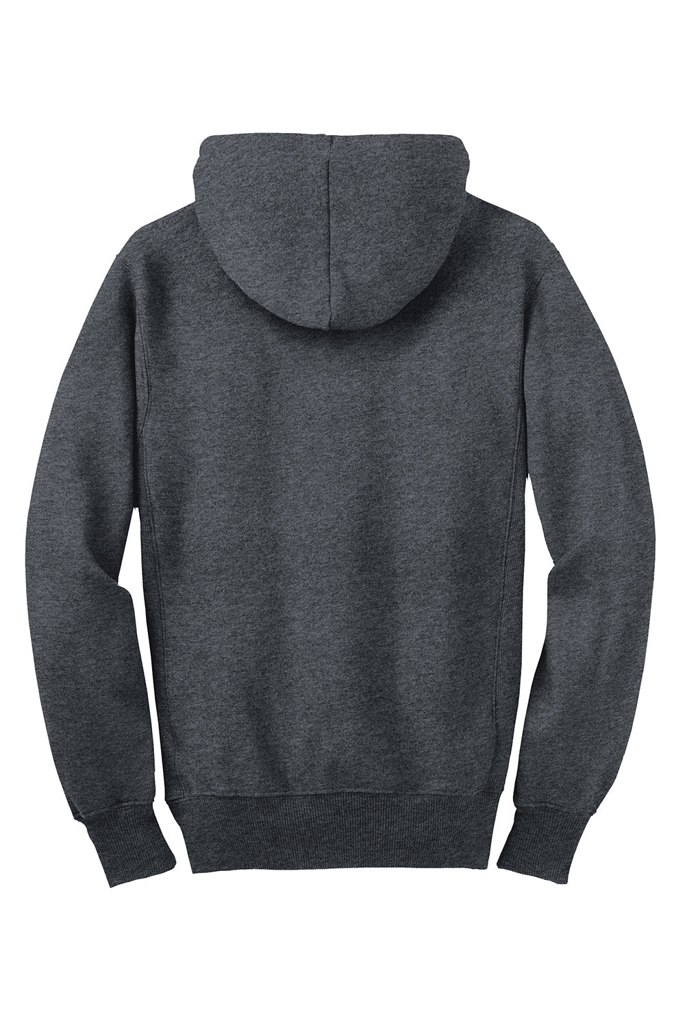 Sport-Tek F282 Mens Fleece Full Zip Hooded Sweatshirt Hoodie Heather Graphite Grey Flat Back