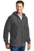 Sport-Tek F282 Mens Fleece Full Zip Hooded Sweatshirt Hoodie Heather Graphite Grey Model 3q