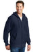 Sport-Tek F282 Mens Fleece Full Zip Hooded Sweatshirt Hoodie True Navy Blue Model 3q